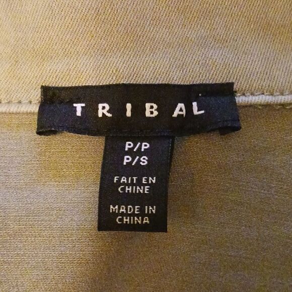 Tribal Denim Jean Jacket Stretch Sage Green Sz Small NWT - Picture 7 of 8